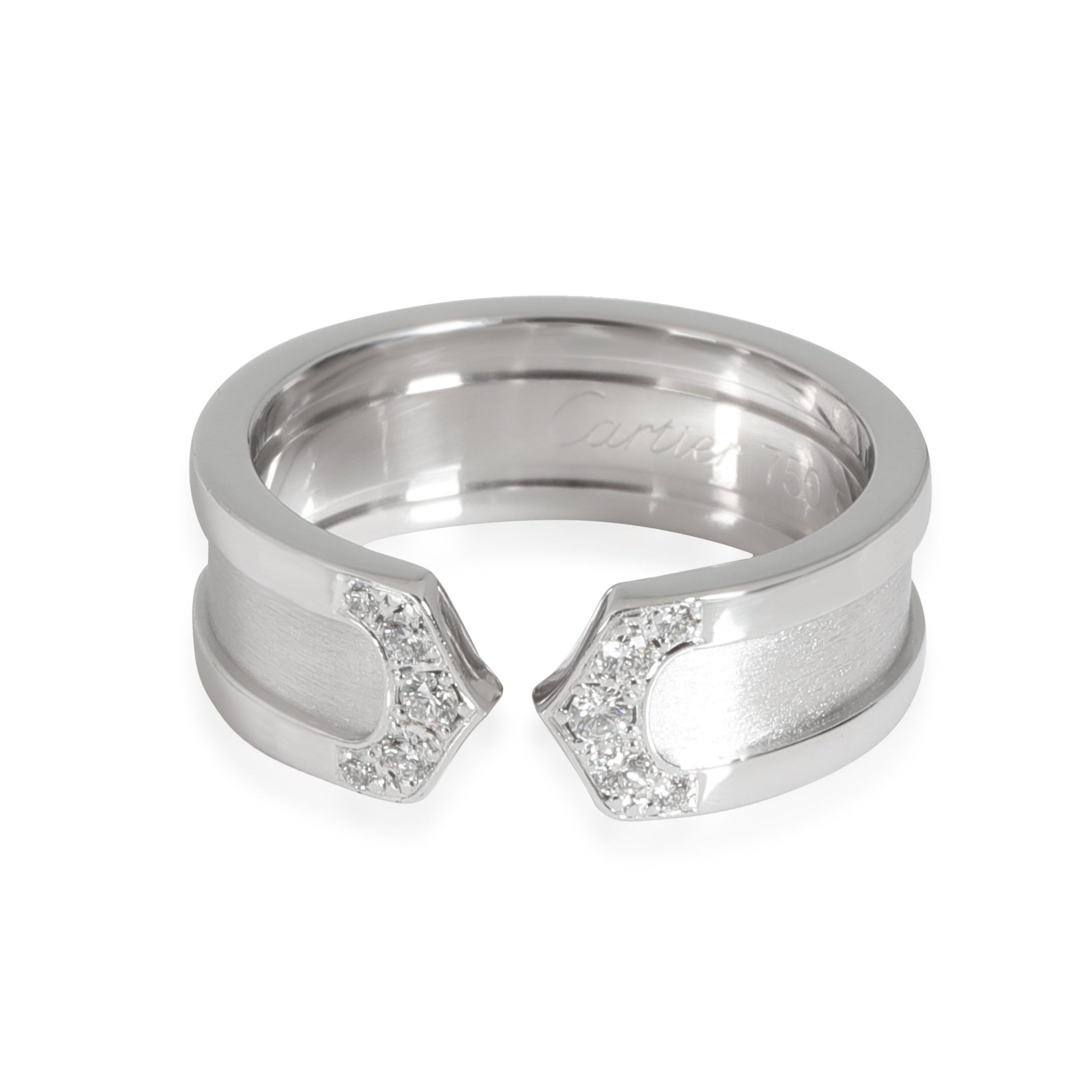 image of Cartier C De Cartier Diamond Ring In 18K White Gold 0.1 Ctw, Women's