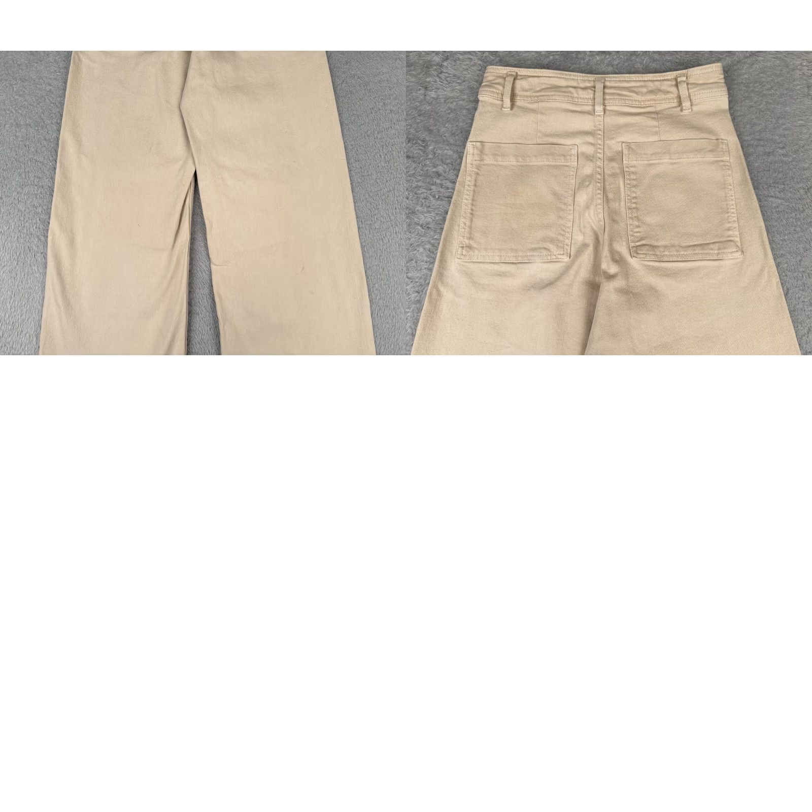 Vintage VINTAGE Womens Jeans Wide-Leg Crop Beige Denim High Rise 25x27 5-Pocket Zipper Embroidered Button Cotton 25 Regular Womens Size 42" / US 20 - 10 Thumbnail