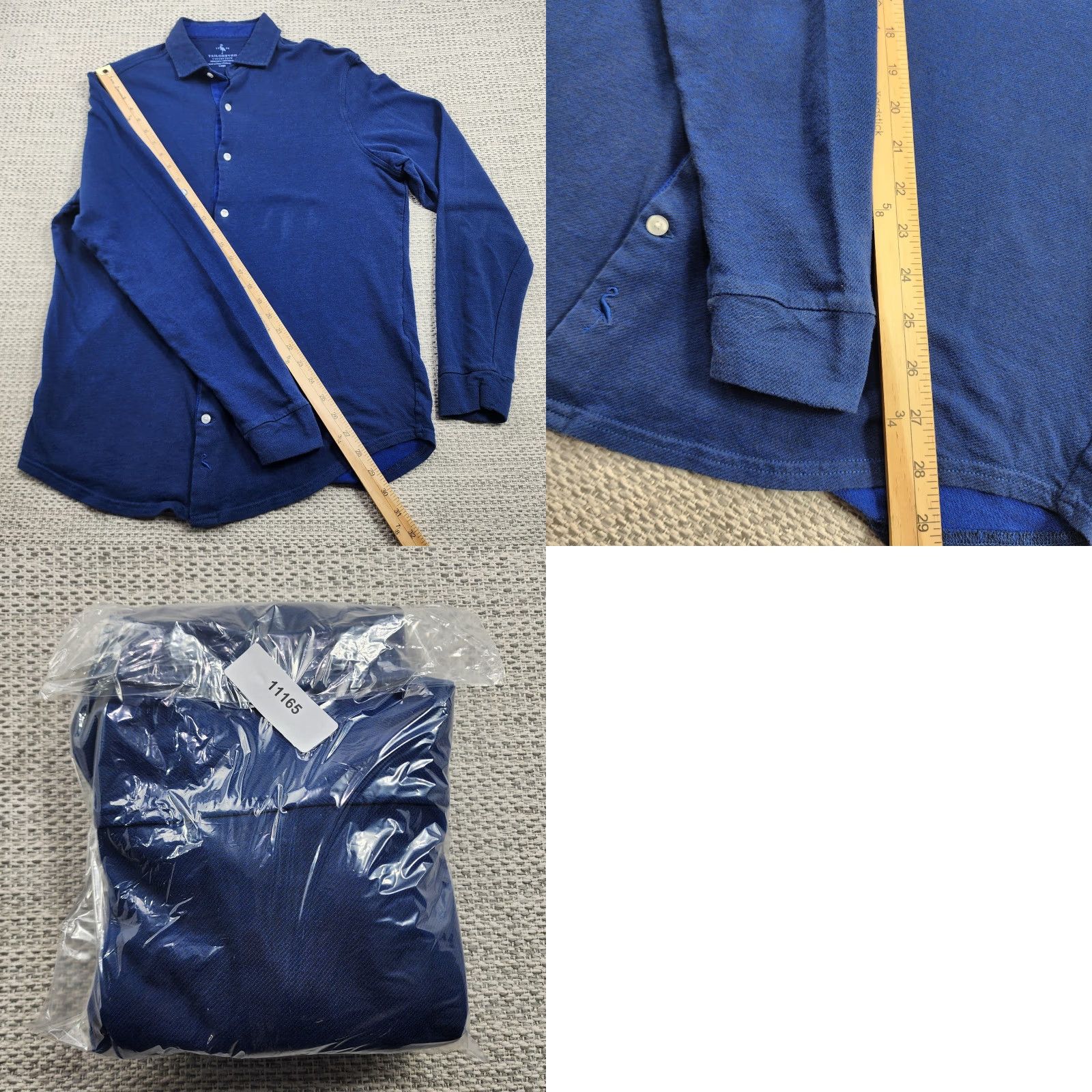 Tailorbyrd TAILORBYRD Shirt Mens Large Blue Long Sleeve Button-Up Knit Cotton Casual Size US L / EU 52-54 / 3 - 9 Thumbnail