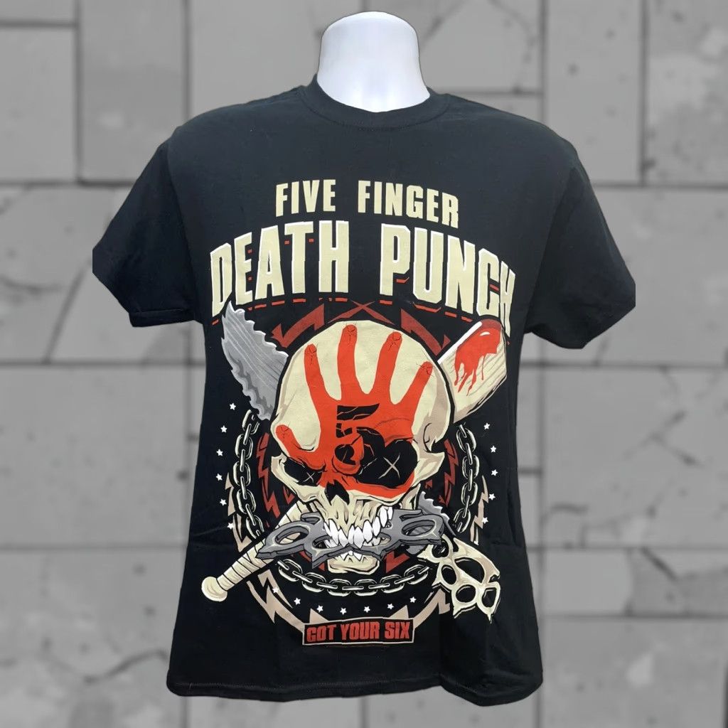 Gildan Five Finger Death Punch Tour Tee Black Graphic T-Shirt Mens M Size US M / EU 48-50 / 2 - 1 Thumbnail