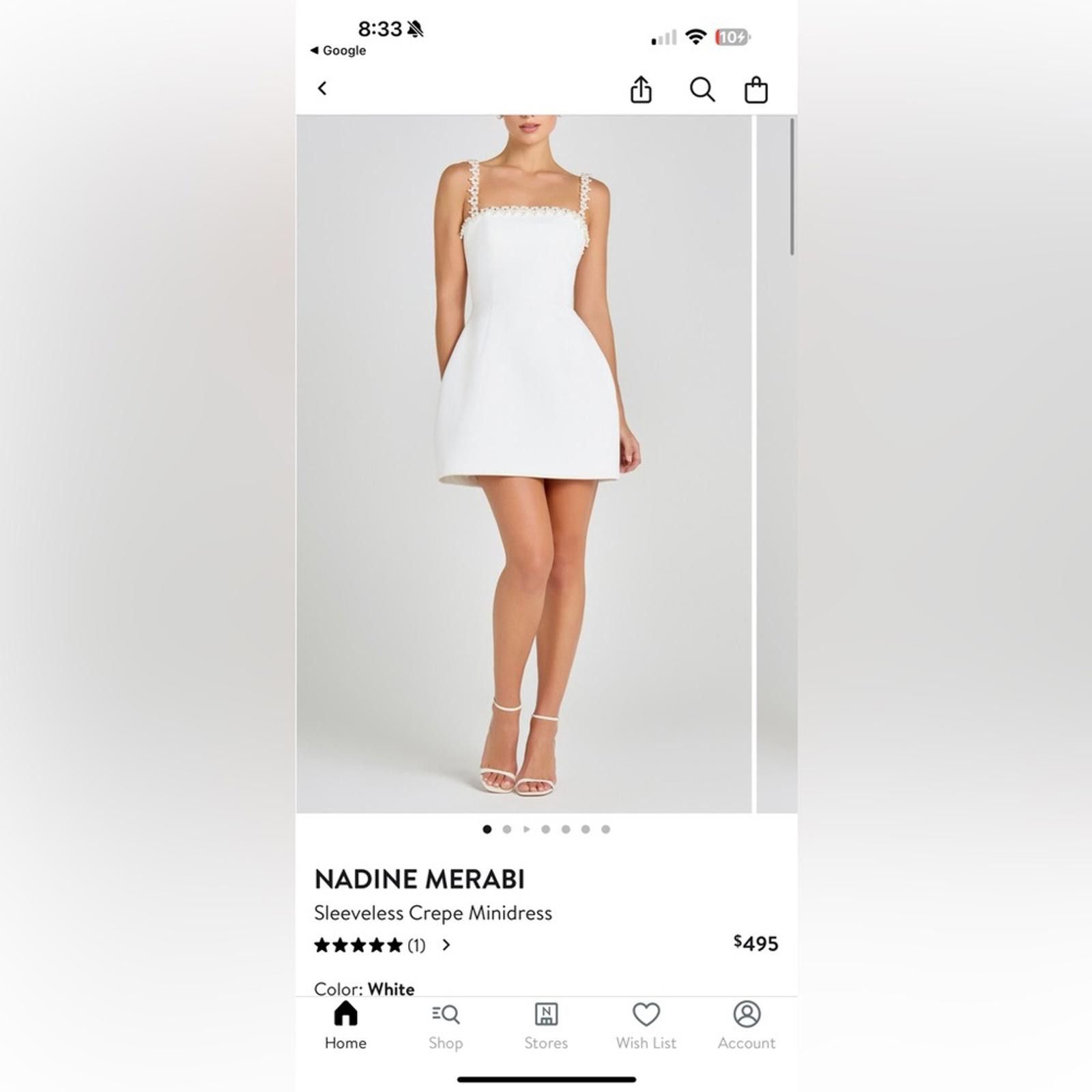 Other NADINE MERABI White Embellished Strap Dress Size S / US 4 / IT 40 - 1 Thumbnail