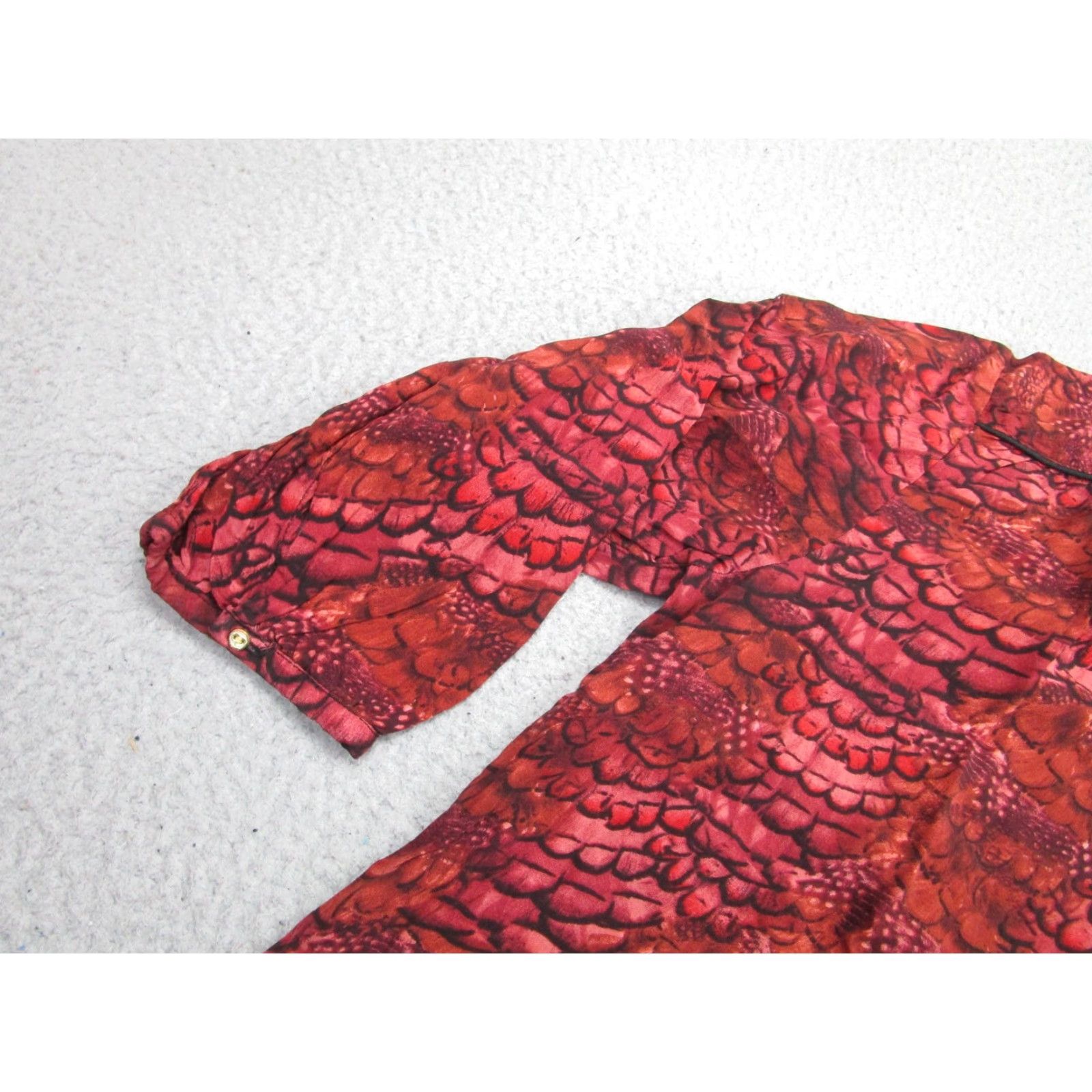 Scotch & Soda Scotch & Soda Dress Womens Medium Red Feather Print Tunic Shirt Rayon Viscose Size M / US 6-8 / IT 42-44 - 4 Thumbnail
