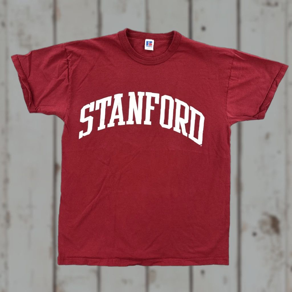Russell Athletic VINTAGE Russell Athletic Mens Large Red Short Sleeve T Shirt Stanford University Size US L / EU 52-54 / 3 - 1 Thumbnail