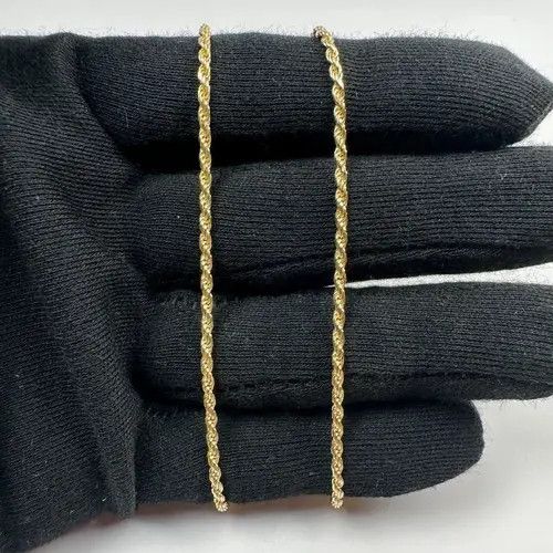 Jewelry Gold Chain 14k Gold Vermeil Rope Chain 2mm 18 Inches Size ONE SIZE - 4 Thumbnail
