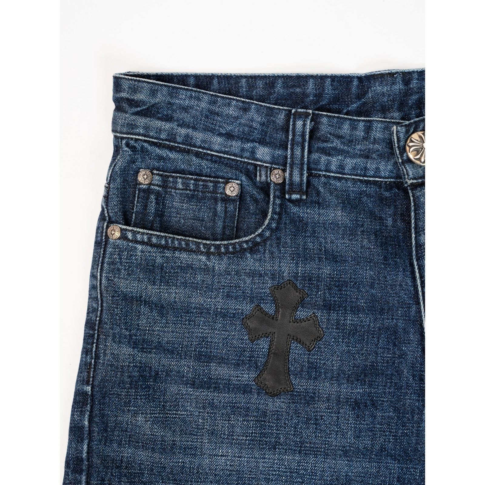 Chrome Hearts Denim Black Cross Patch Shorts Size US 28 / EU 44 - 4 Thumbnail