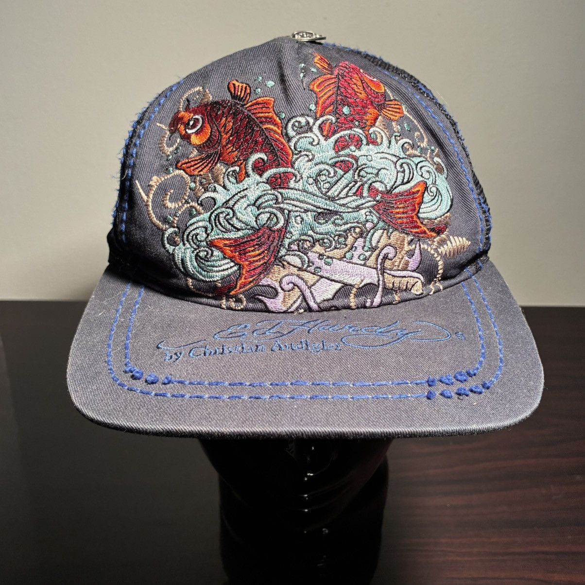 Ed Hardy Ed Hardy blue koi fish trucker hat Size ONE SIZE - 1 Thumbnail