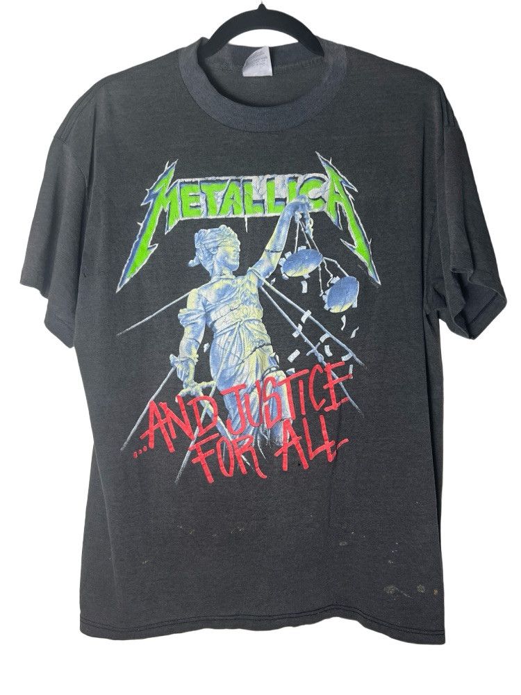 Vintage Vintage 1980's Metallica "...And Justice for All" Tour Tee Size US XL / EU 56 / 4 - 1 Thumbnail