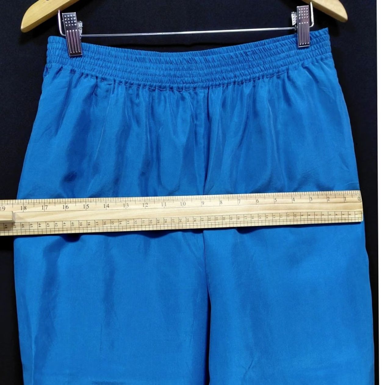 Vintage Christie & Jill Silk Pants Blue Solid Regular 100% Silk Women Size L Size 36" / US 14 / IT 50 - 7 Thumbnail