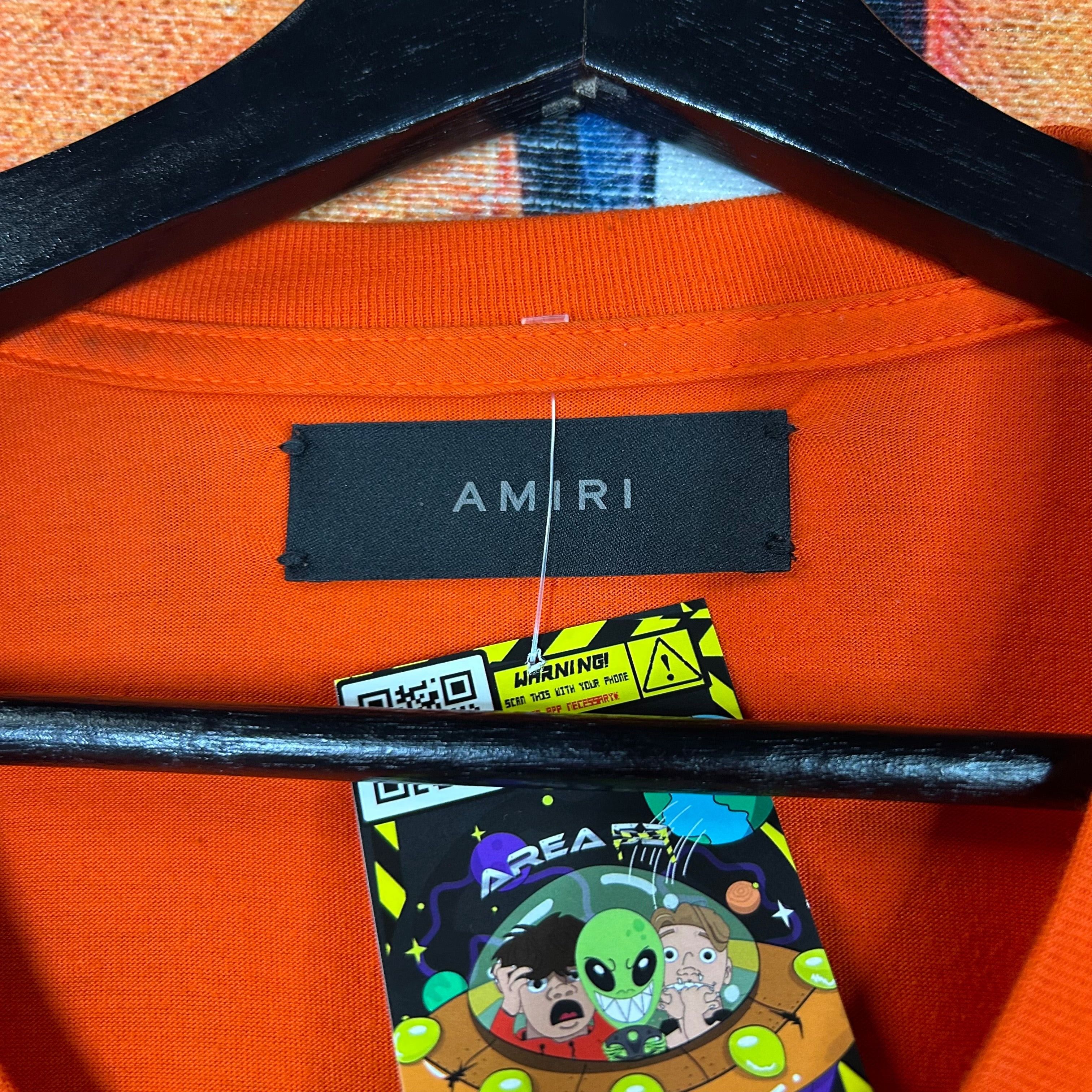 Amiri Amiri Spellout Orange Tee Size Medium Size US M / EU 48-50 / 2 - 3 Thumbnail