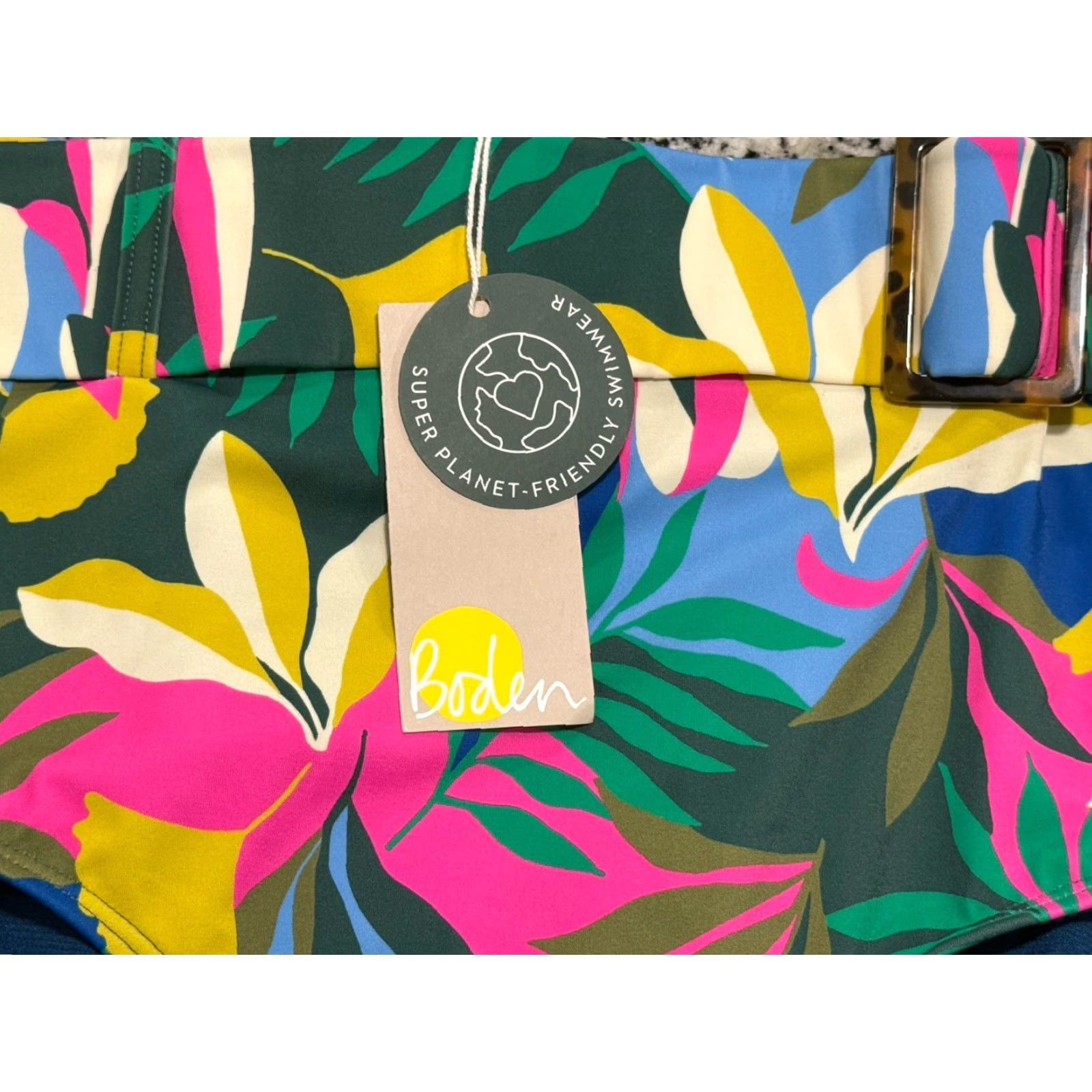 Boden Boden Bikini Bottoms Size 8 NWT Palm Leaf Tropical Flora Belted Kythira Size 30" / US 8 / IT 44 - 3 Thumbnail