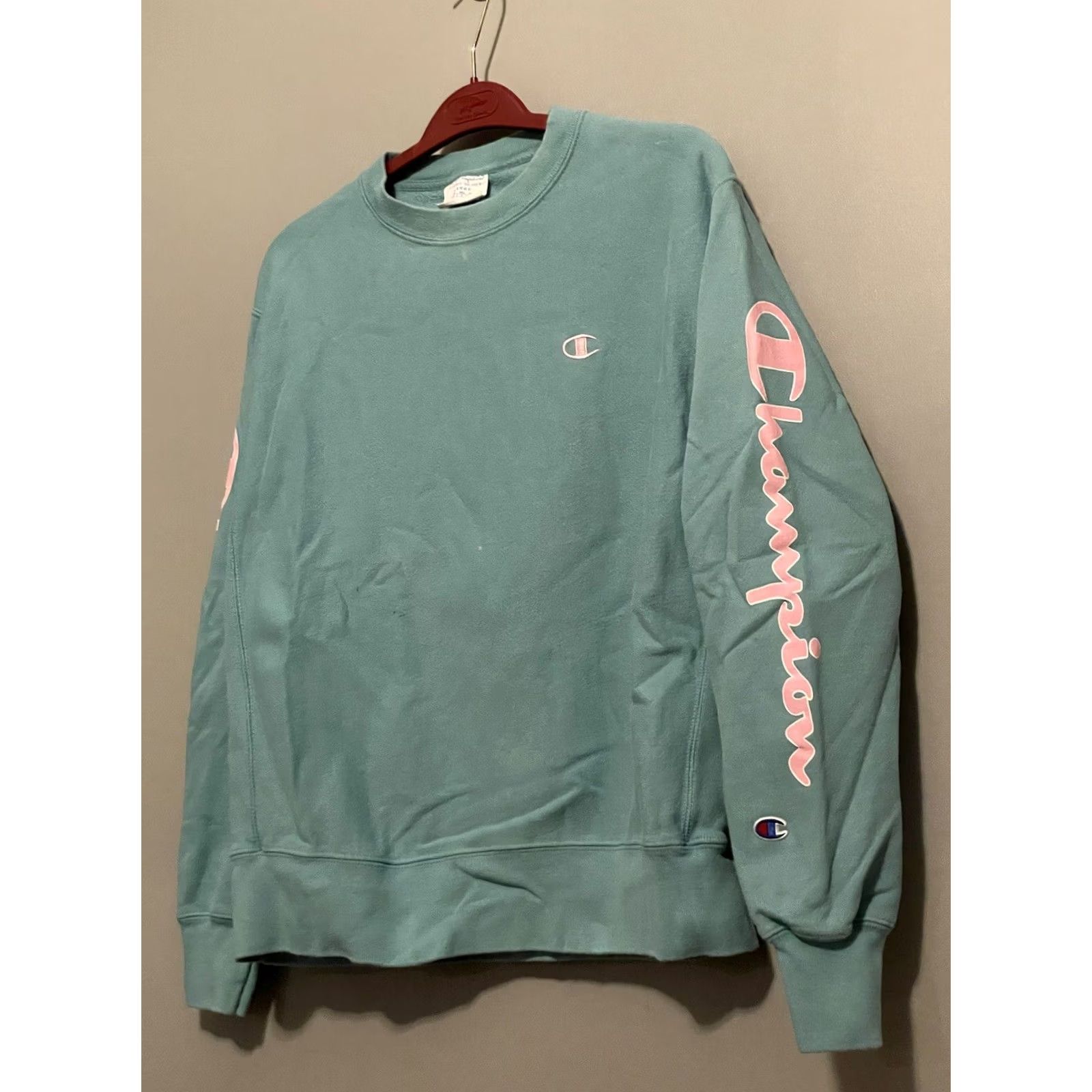 Champion VINTAGE Champion Sweatshirt Reverse Weave Pullover Long Sleeve Crew Neck Men L Teal Blue 80s Sportswear Size US L / EU 52-54 / 3 - 4 Thumbnail