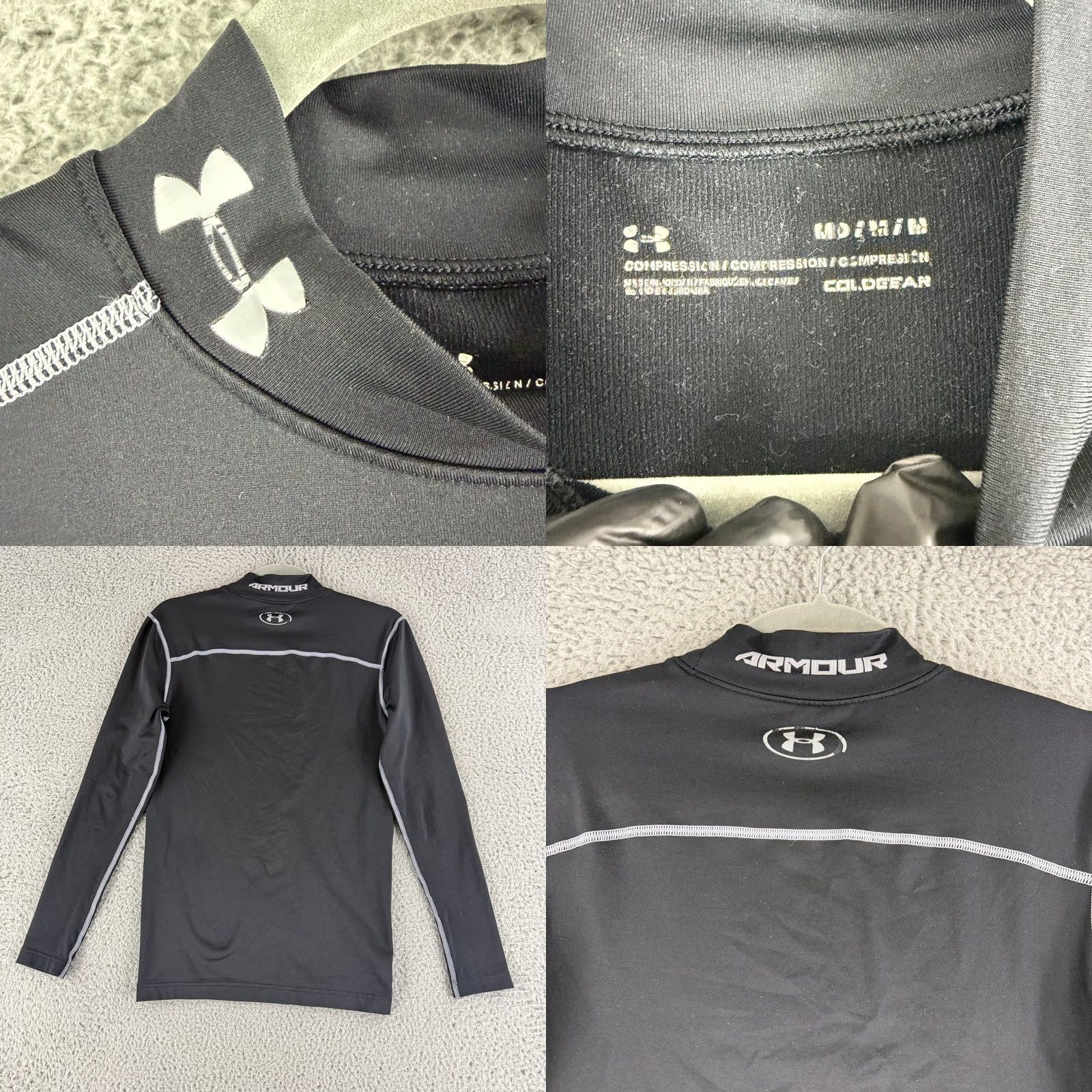 Under Armour Under Armour ColdGear Shirt Mens M Black Mock Neck Long Sleeve Compression Shirt Size US M / EU 48-50 / 2 - 8 Thumbnail