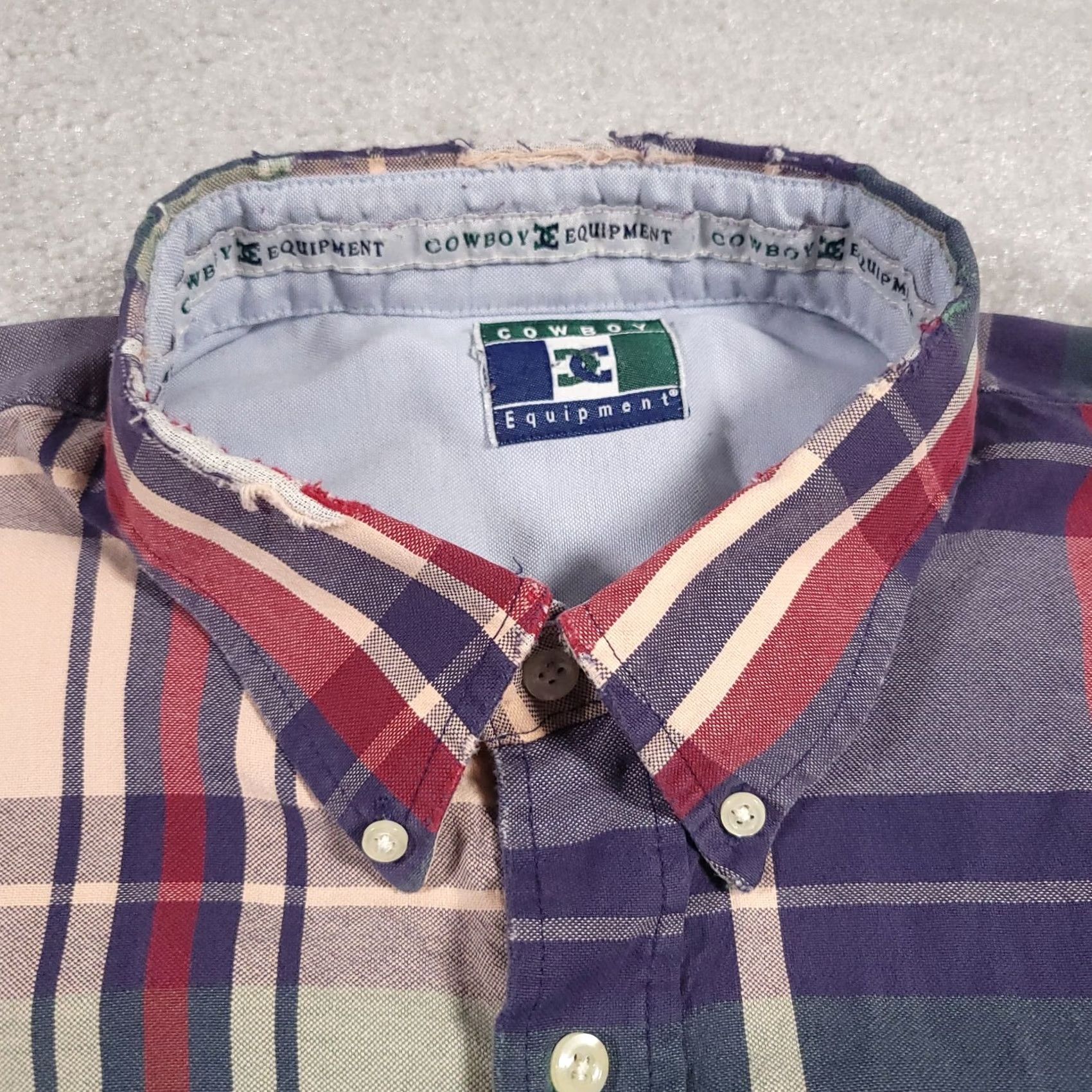 Equipment VINTAGE Cowboy Equipment Shirt Large Plaid Long Sleeve Button Down Pocket Mens Size US L / EU 52-54 / 3 - 4 Thumbnail