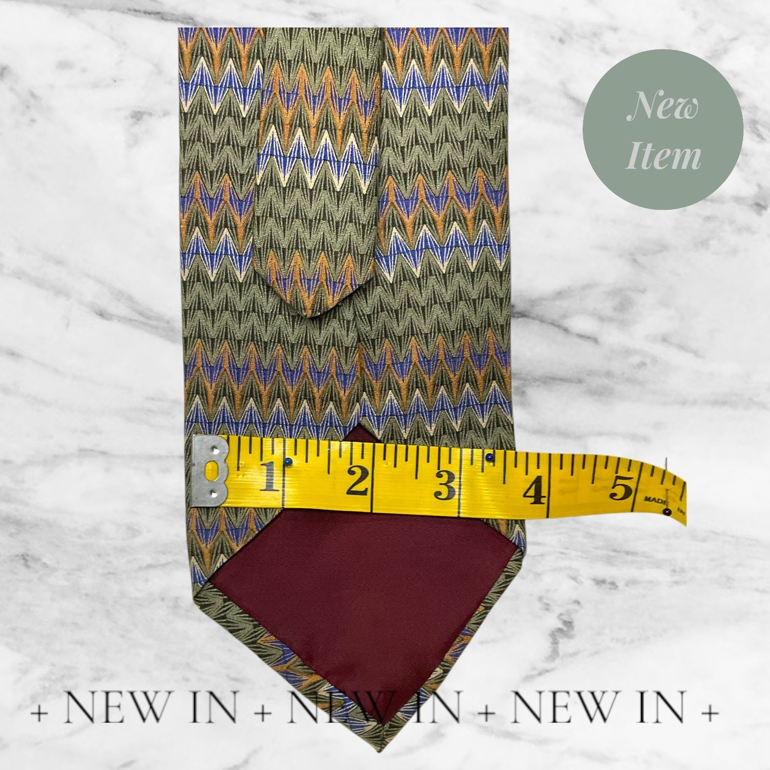 Croft & Barrow Croft & Barrow Zigzag Pattern Silk Tie - Green Yellow & Blue Size ONE SIZE - 9 Thumbnail