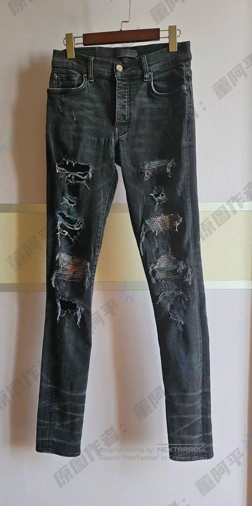 Amiri black distressed denim pants for men. Size US 30 / EU 46 - 1 Thumbnail