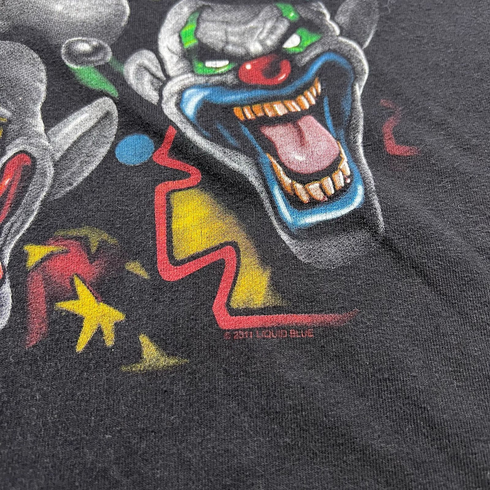 Liquid Blue Y2K Liquid Blue Clown Pattern AOP T-Shirt Sz L/XL Black 2011 Size US L / EU 52-54 / 3 - 3 Thumbnail