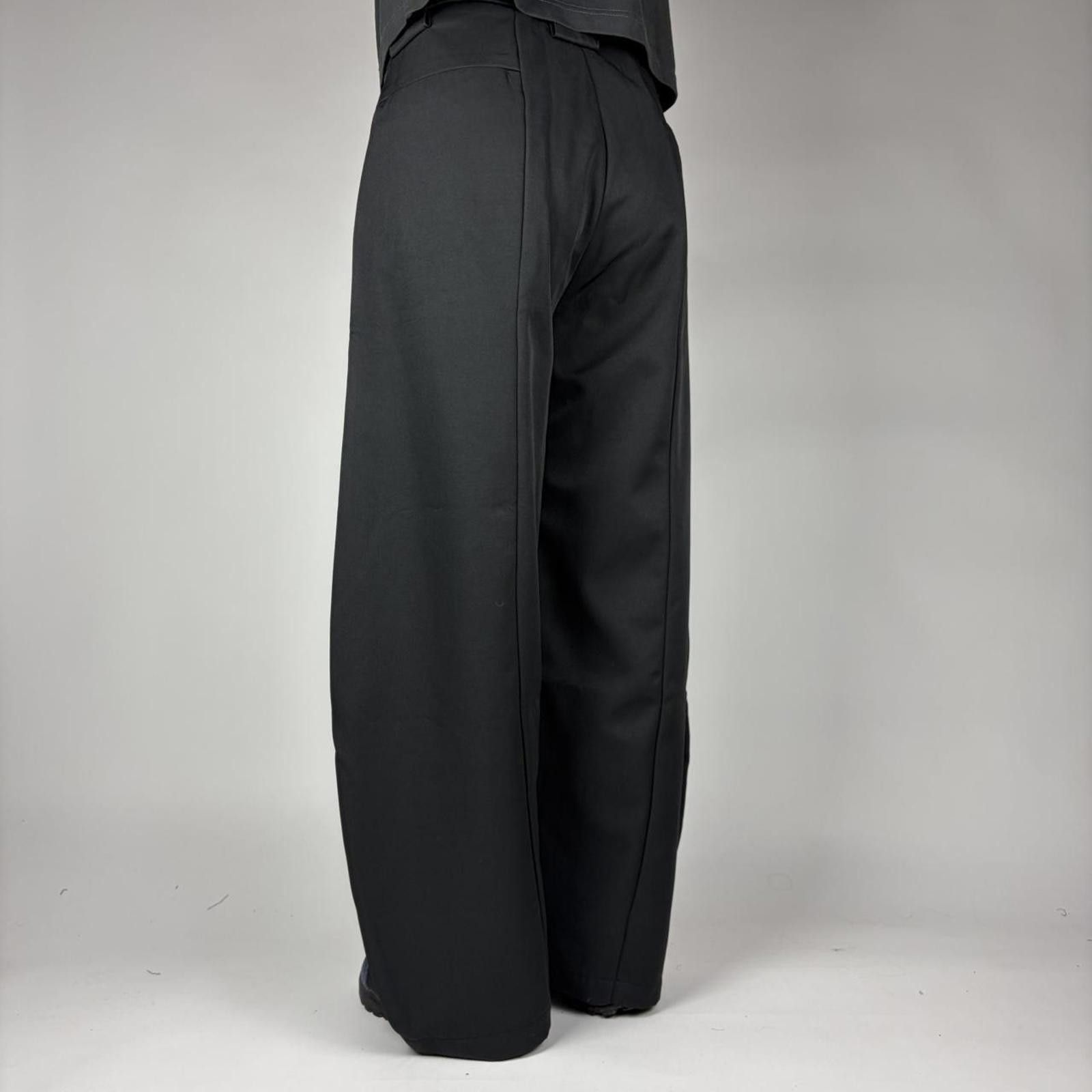 Other Black Double Tuck Wide Leg Black Trousers Size US 32 / EU 48 - 3 Thumbnail