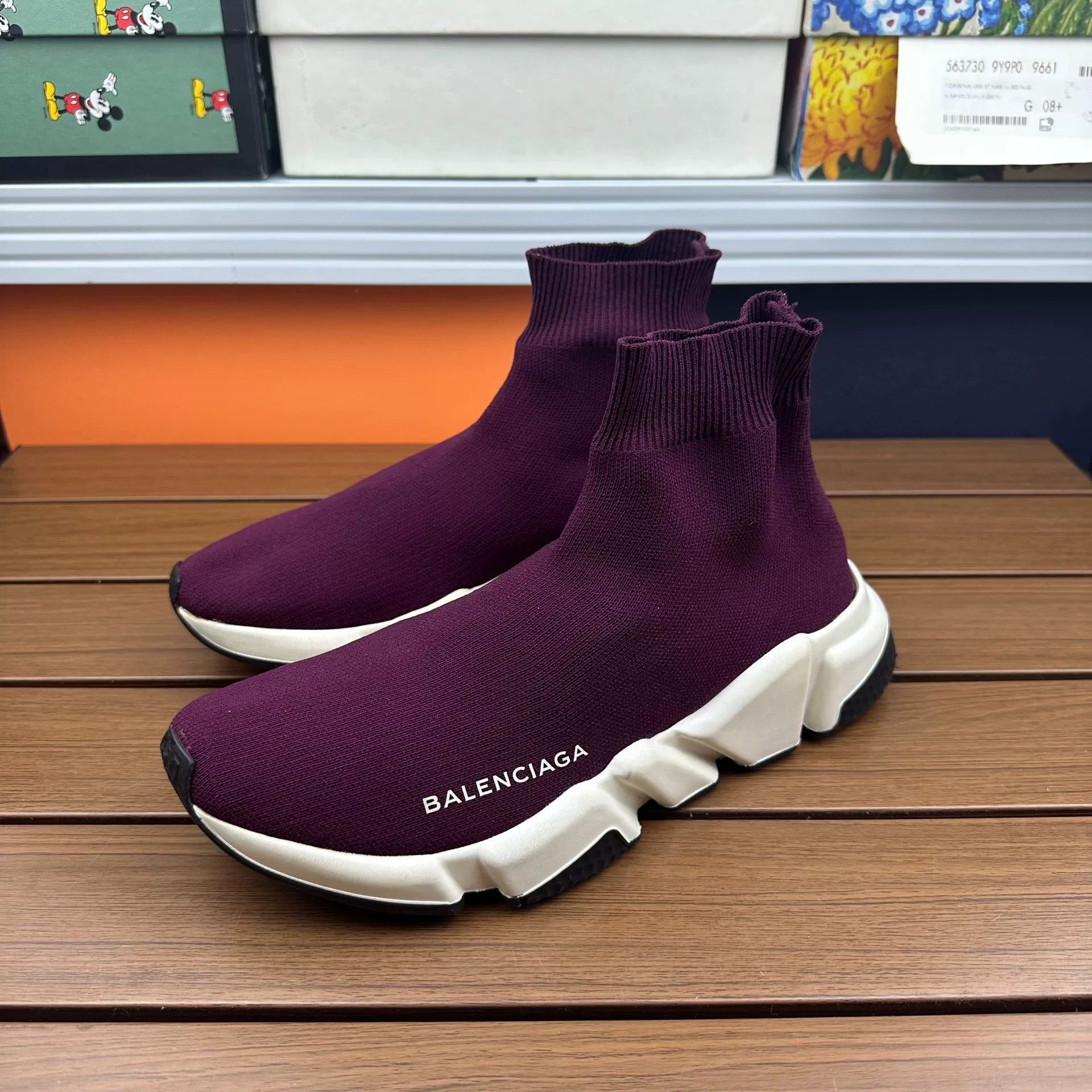 Balenciaga Balenciaga Purple Hitop Sneakers it_38 Women Size US 8 / IT 38 - 1 Thumbnail