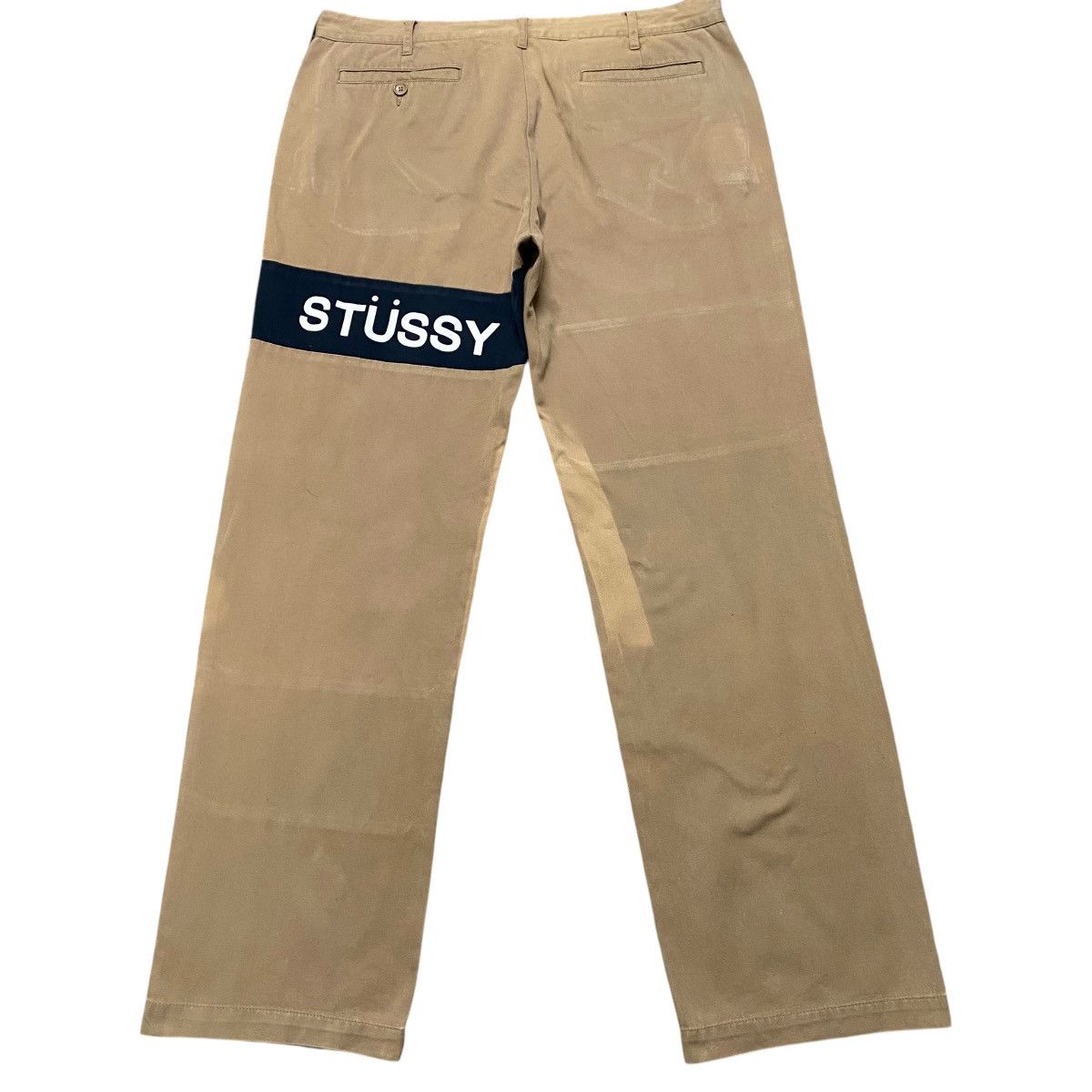 Stussy Stussy Distressed Leather Work Pants Brown Size 34