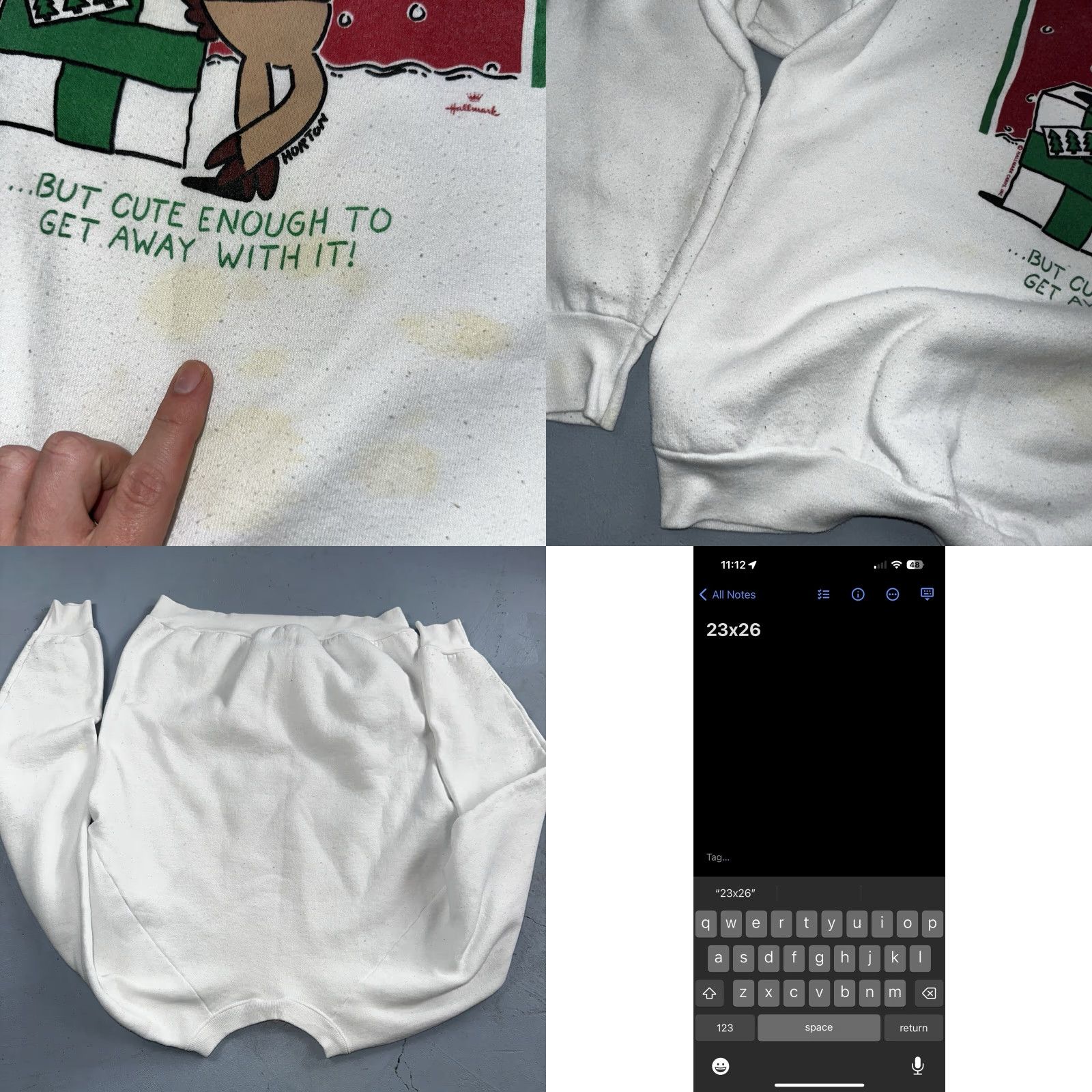 Fruit Of The Loom VINTAGE Hallmark Sweatshirt Horton Naughty Christmas Sz XL White Crew Neck Long Sleeve Logo Graphic Print 80s Mens Sweatshirt Size US XL / EU 56 / 4 - 8 Thumbnail