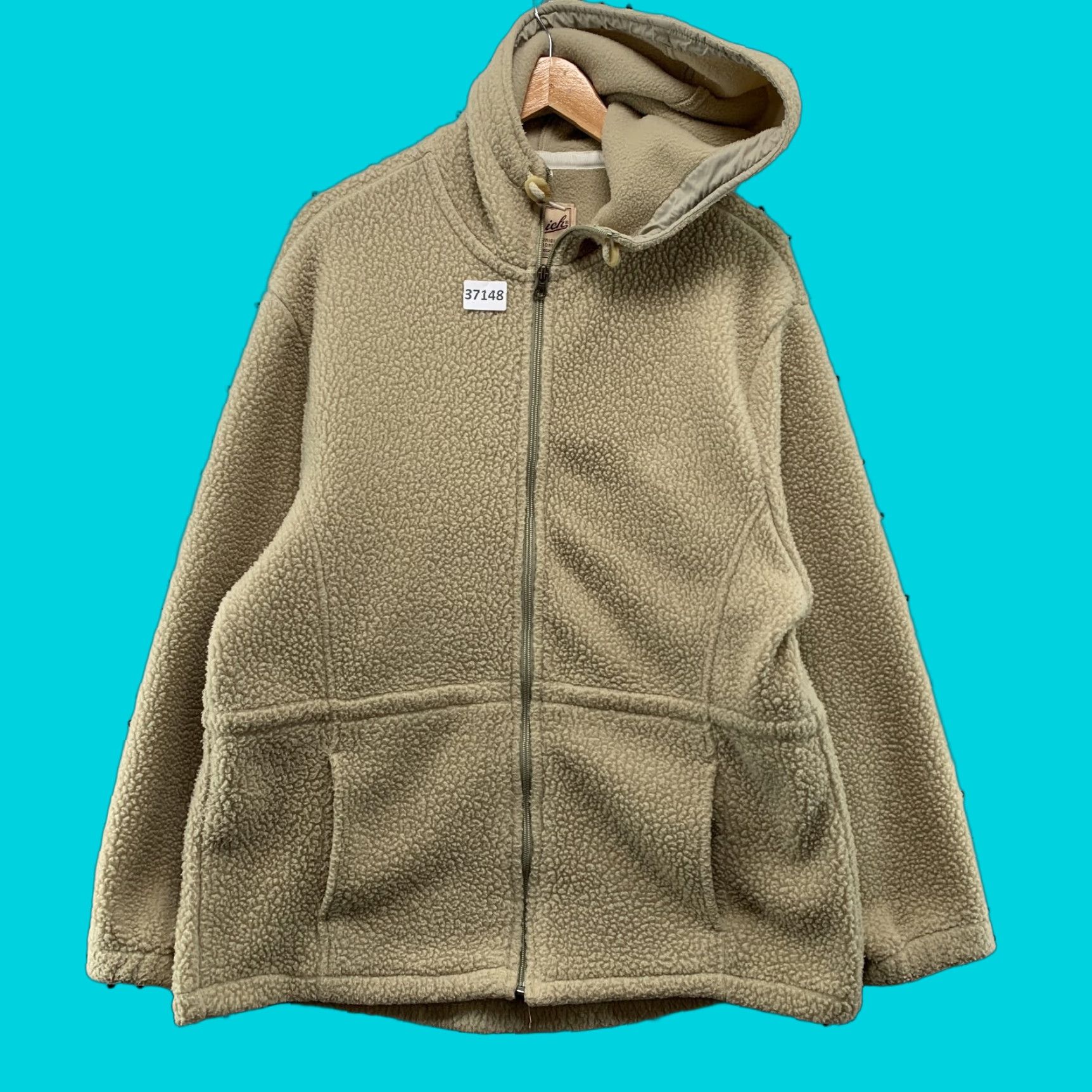 Vintage VINTAGE Woolrich Sherpa Hoodie Zip Sweatshirt 90s Womens Large Beige Activewear USA Size L / US 10 / IT 46 - 1 Thumbnail