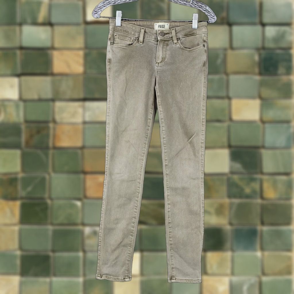 Paige PAIGE Verdugo Womens Jeans Ankle Stretch Green Size 25 Adult Women 25x27 Tapered/Ankle PVG 2020s Size 42" / US 20 - 1 Thumbnail