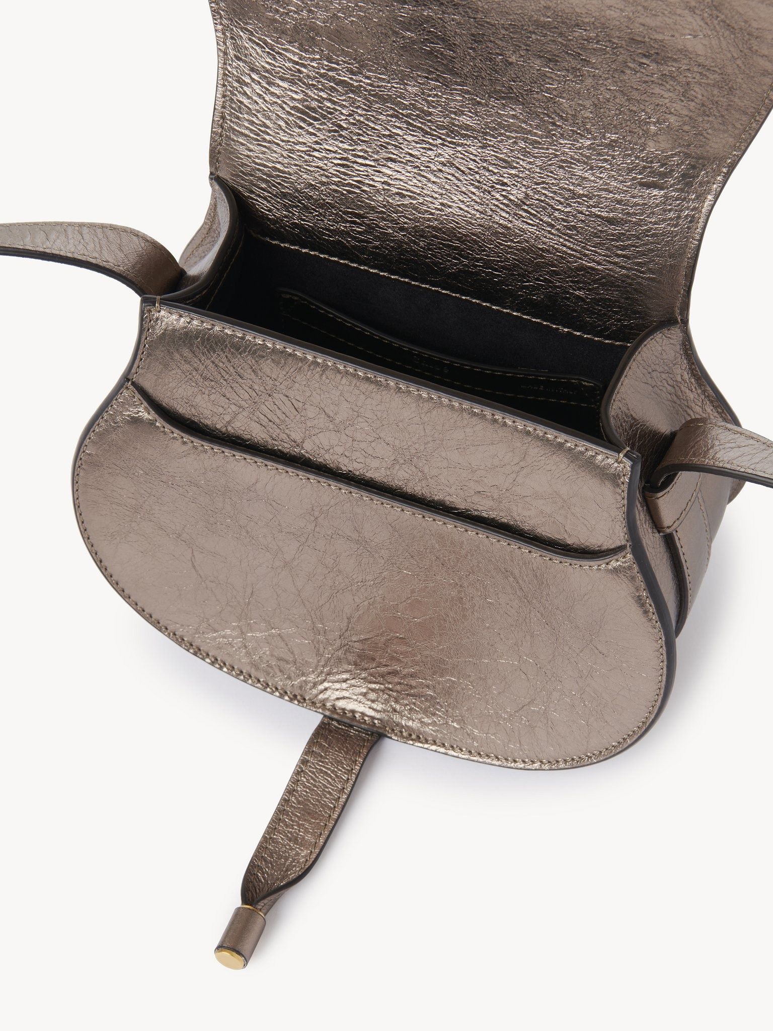Chloe o1loc1c10226 Size: OS / Marcie Saddle Bag in Shiny Grey Size ONE SIZE - 5 Thumbnail