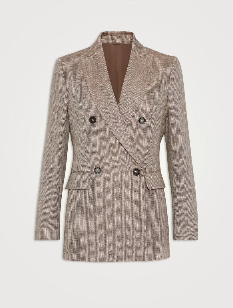Brunello Cucinelli o1la1rc1a0425 Woven Jacket Wool in Tobacco Size S / US 4 / IT 40 - 1 Thumbnail