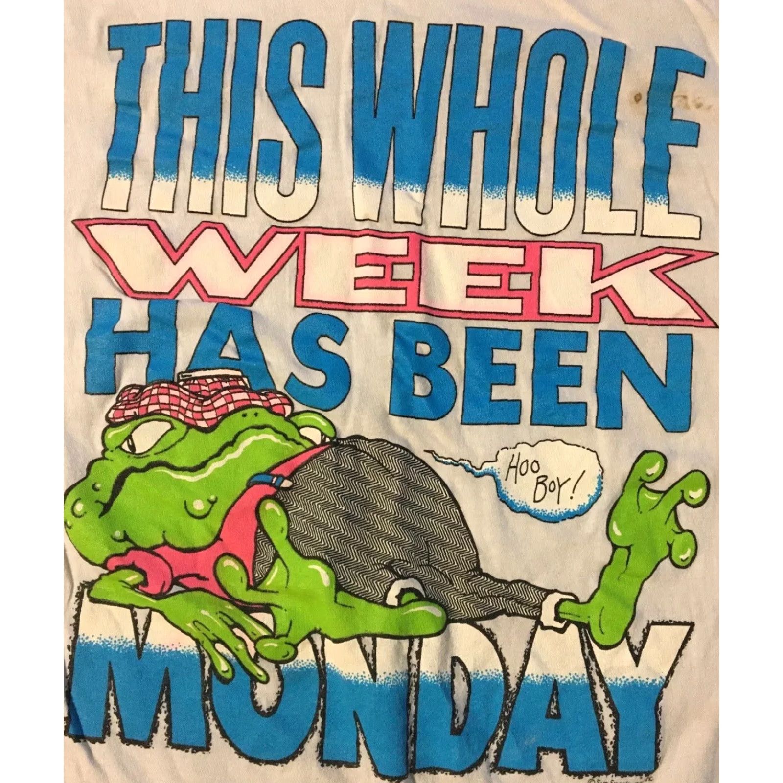 Vintage VINTAGE This Whole Week Has Been Monday Faded Distress Shirt XL White Men Short Sleeve T-Shirt Casual Grunge Funny Humour 80s 90s USA USA Front Size US XL / EU 56 / 4 - 3 Thumbnail