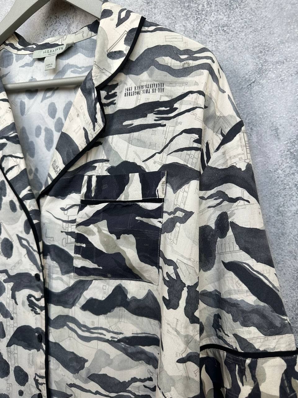 Allsaints AllSaints Pajama Esma Oniyuri PJ Ecru Zebra Pattern Shirt Size S / US 4 / IT 40 - 5 Thumbnail