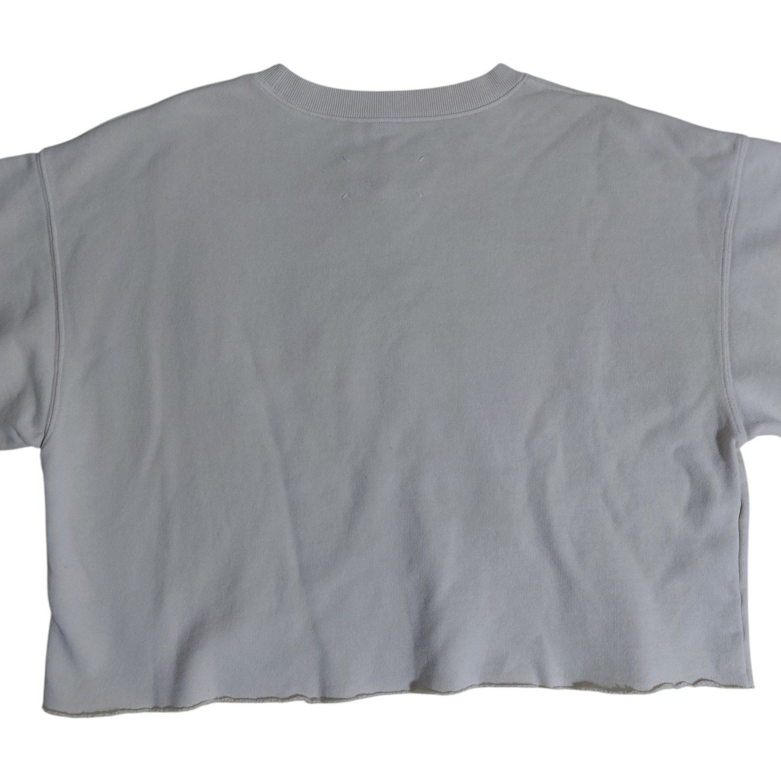 Maison Margiela Maison Margiela Distressed Logo Cropped Sweatshirt Wit Label Size L / US 10 / IT 46 - 2 Thumbnail