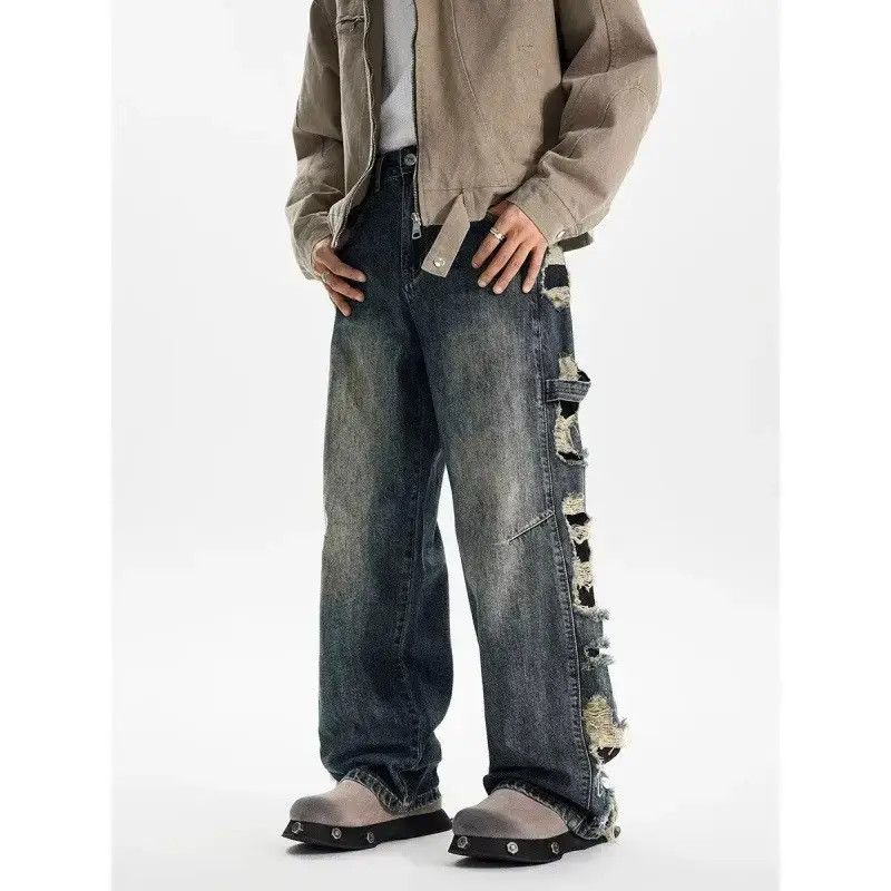 Japanese Brand Retro loose straight leg casual jeans Size US 32 / EU 48 - 1 Thumbnail