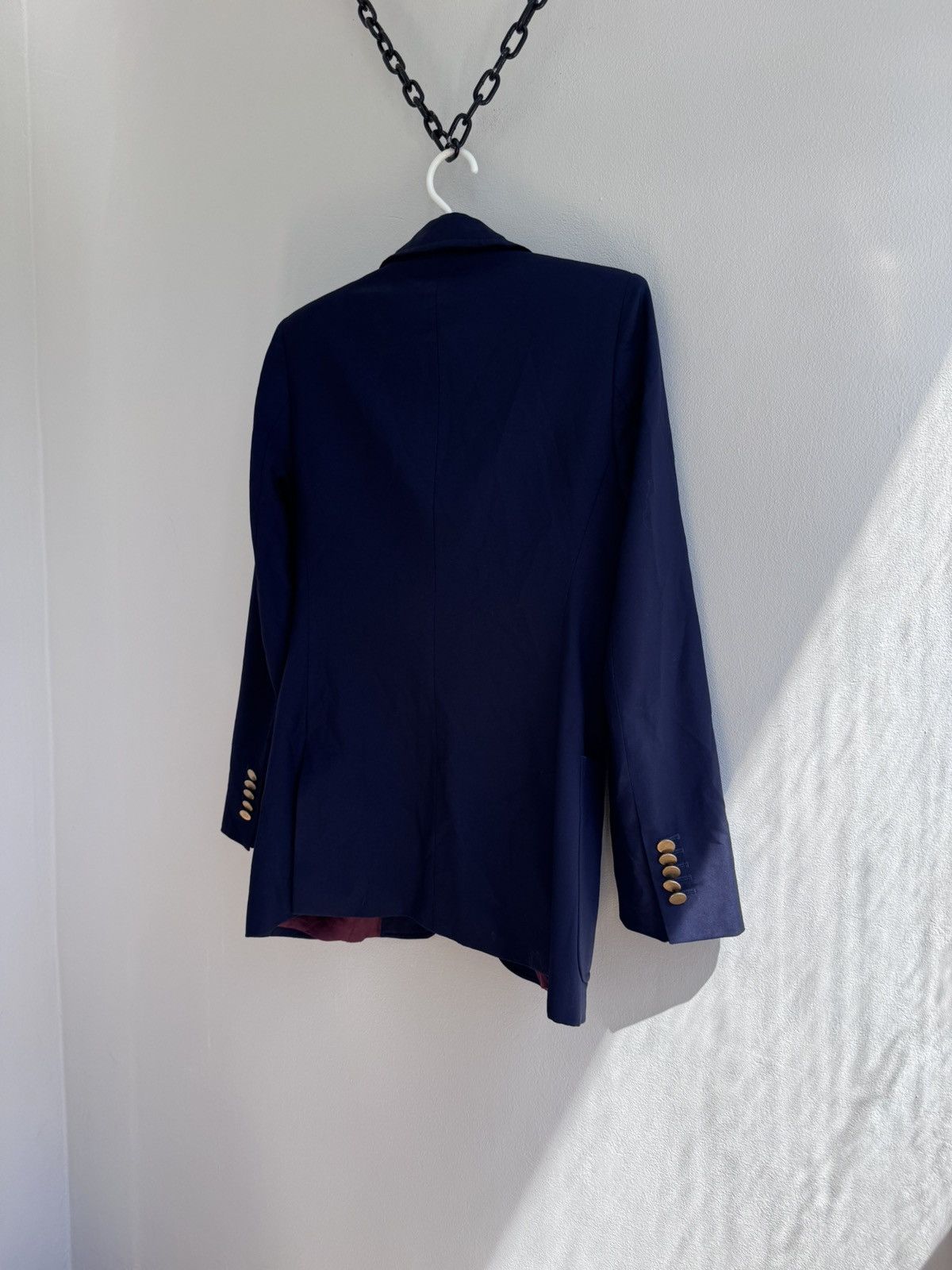 Gucci Gucci Womens Wool Blazer Navy Blue Luxury Avant Garde Solid Size S / US 4 / IT 40 - 16 Thumbnail
