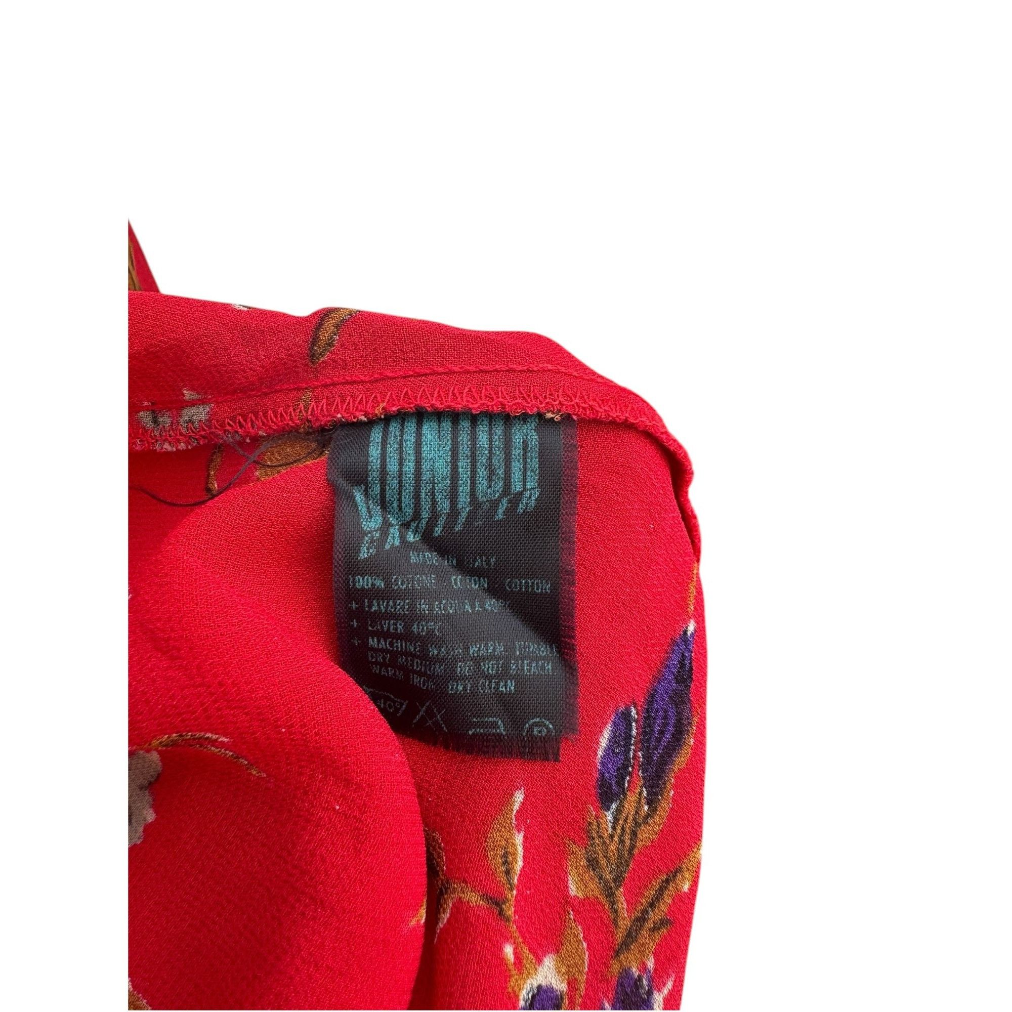 Jean Paul Gaultier Red Viscose Floral Buttoned Shirt Size M / US 6-8 / IT 42-44 - 4 Thumbnail