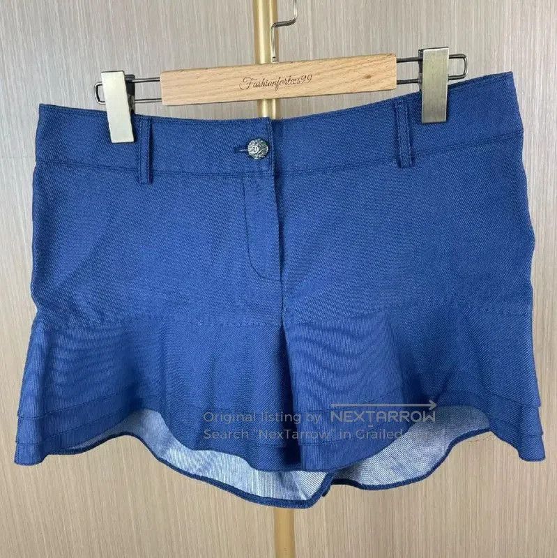Chanel Chanel Blue Cotton Women's Shorts . Size 30" / US 8 / IT 44 - 1 Thumbnail