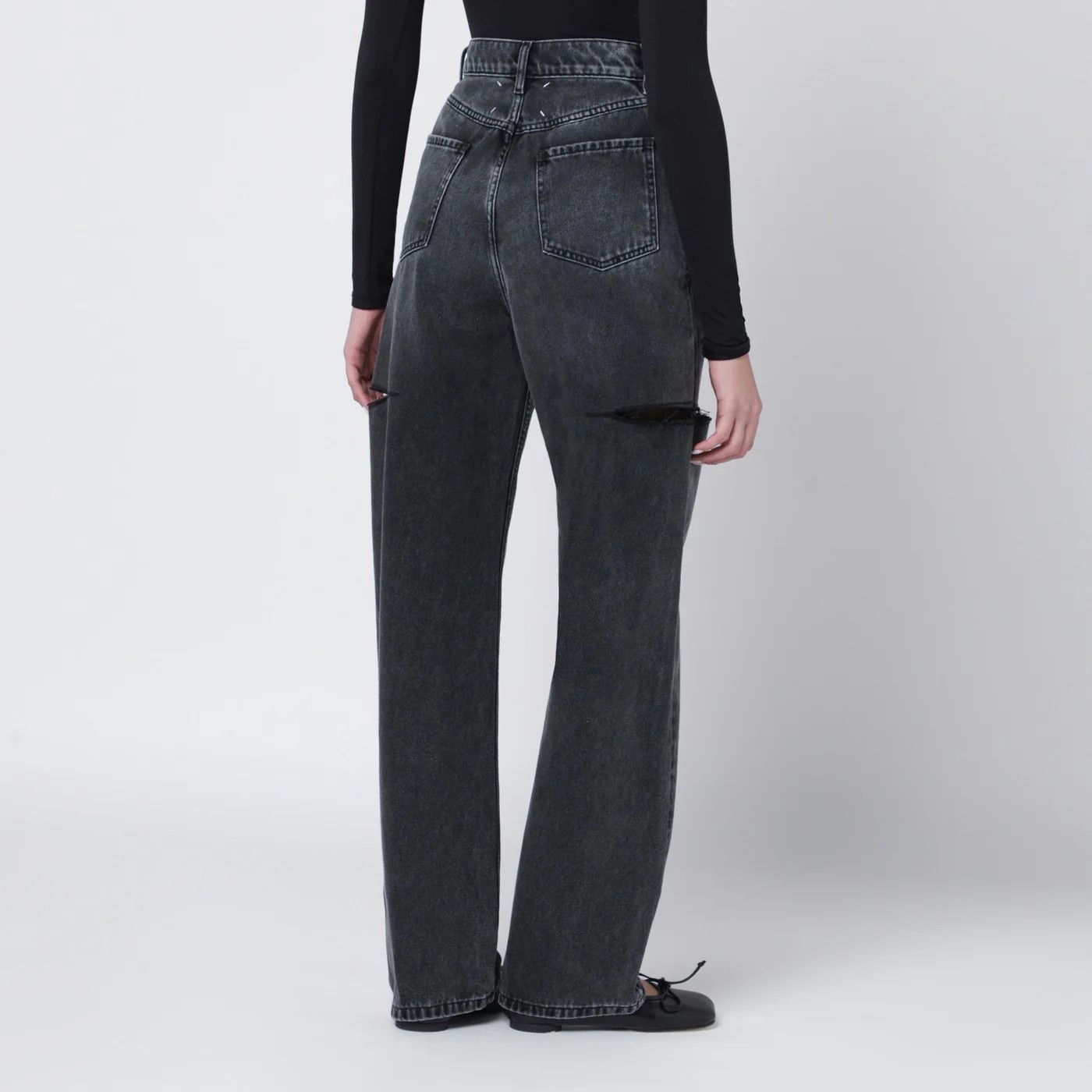Maison Margiela o1d2blof0426 Side Rips Jeans in Black Size 27" / US 4 / IT 40 - 4 Thumbnail