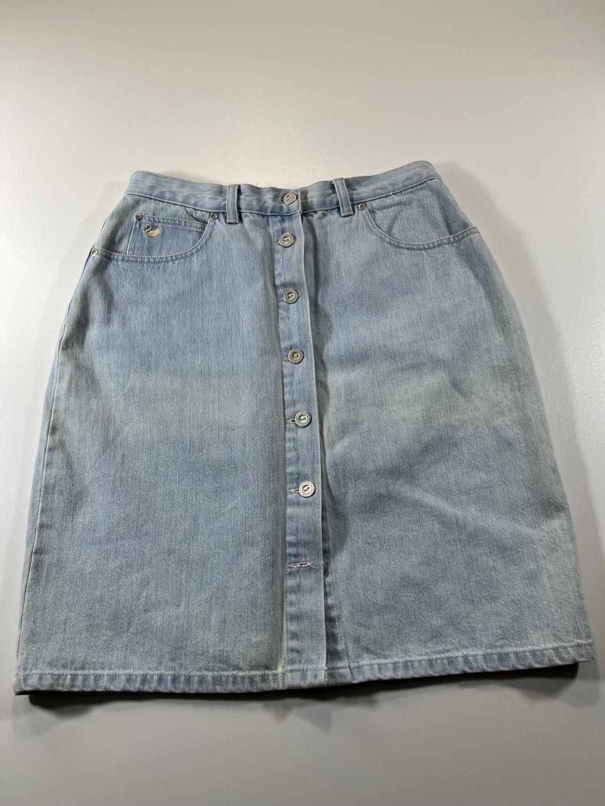 Unknown London Vintage Gloria Vanderbilt Light Blue Denim Skirt Size 34" / US 12 / IT 48 - 1 Thumbnail