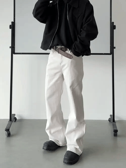 VIBE White Wide Leg Jeans Size US 34 / EU 50 - 3 Thumbnail