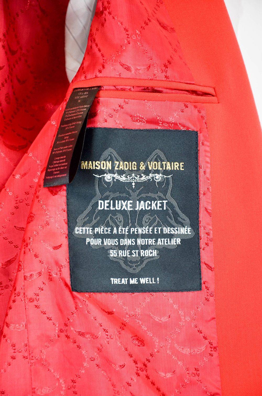 Zadig & Voltaire ZADIG & VOLTAIRE Viva Bis Red Blazer – Size 36 Size XS / US 0-2 / IT 36-38 - 13 Thumbnail