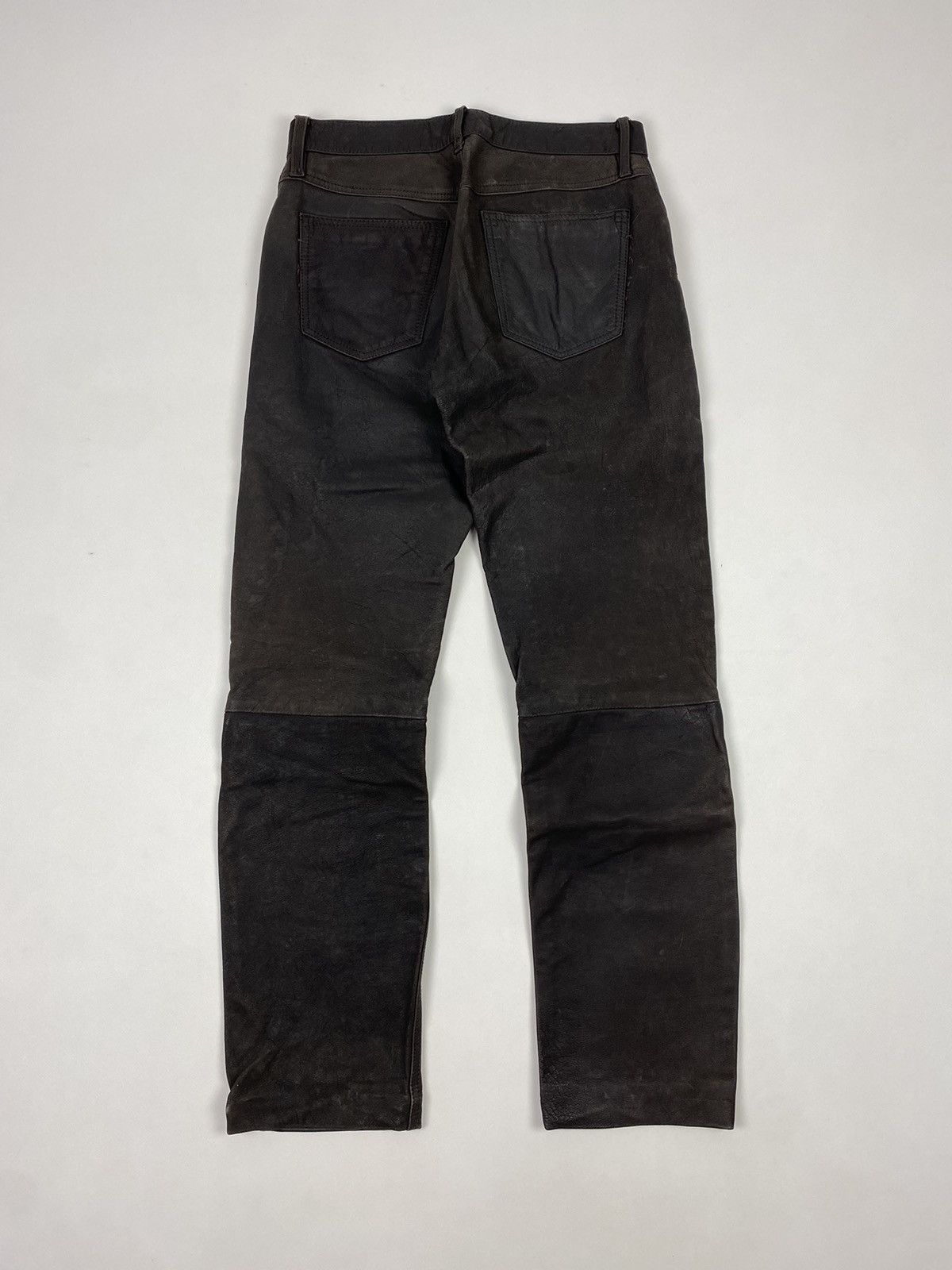 Leather 1990’s Vintage Distressed Brown Biker Leather Pants Size US 31 - 11 Thumbnail