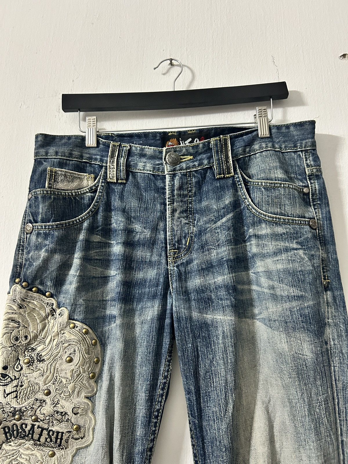Japanese Brand × Vintage Vintage Jizo Bosatsu Jeans Big Embroidery Size US 34 / EU 50 - 5 Thumbnail