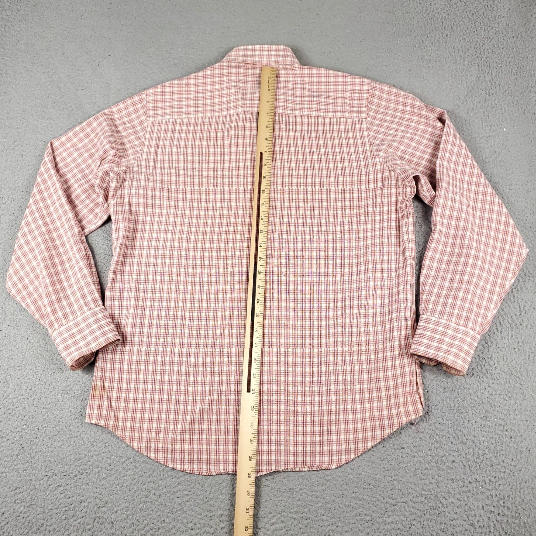 BUGATCHI Bugatchi Uomo Shirt Mens S Red Orange Plaid Casual Button Up Long Sleeve Size US S / EU 44-46 / 1 - 4 Thumbnail