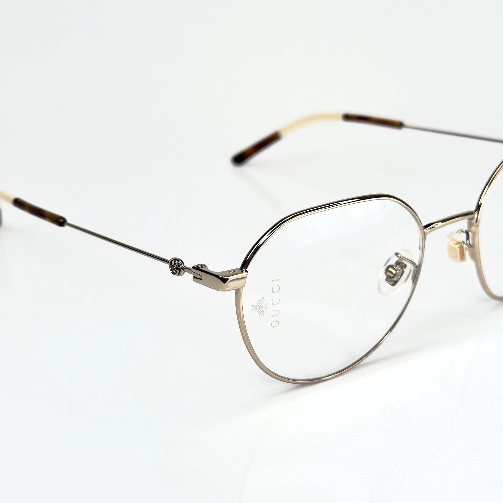 Gucci GUCCI GG0684O 0684 Gold Logo Unisex Oval Eyeglasses 001 Size ONE SIZE - 4 Thumbnail