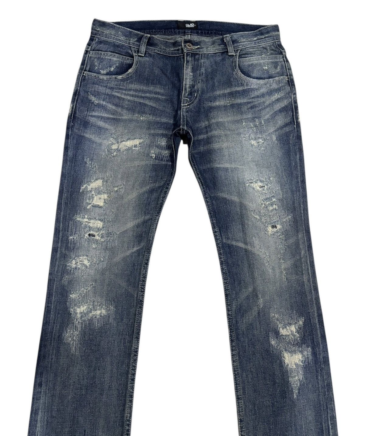 Japanese Brand × Undercover Distressed Denim Punk Glad News Japan Slim Fit Jeans Size US 33 - 2 Thumbnail