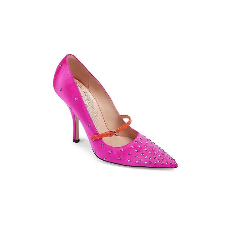 Gucci o1s1wg110125 Jodie 105 Pumps Satin in Fuchsia Size US 9 / IT 39 - 2 Thumbnail