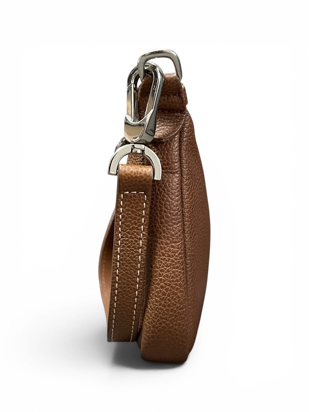 Longchamp LONGCHAMP Le Foulonné Brown Leather Mini Shoulder Bag Size ONE SIZE - 3 Thumbnail