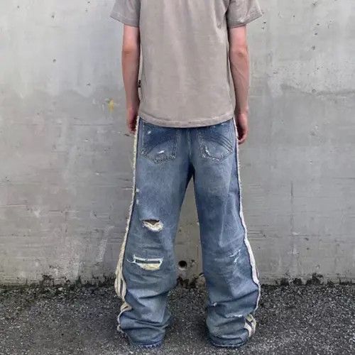 Jean Hamaoka x Kazue High Street White Striped Washed Jeans Size US 35 - 4 Thumbnail