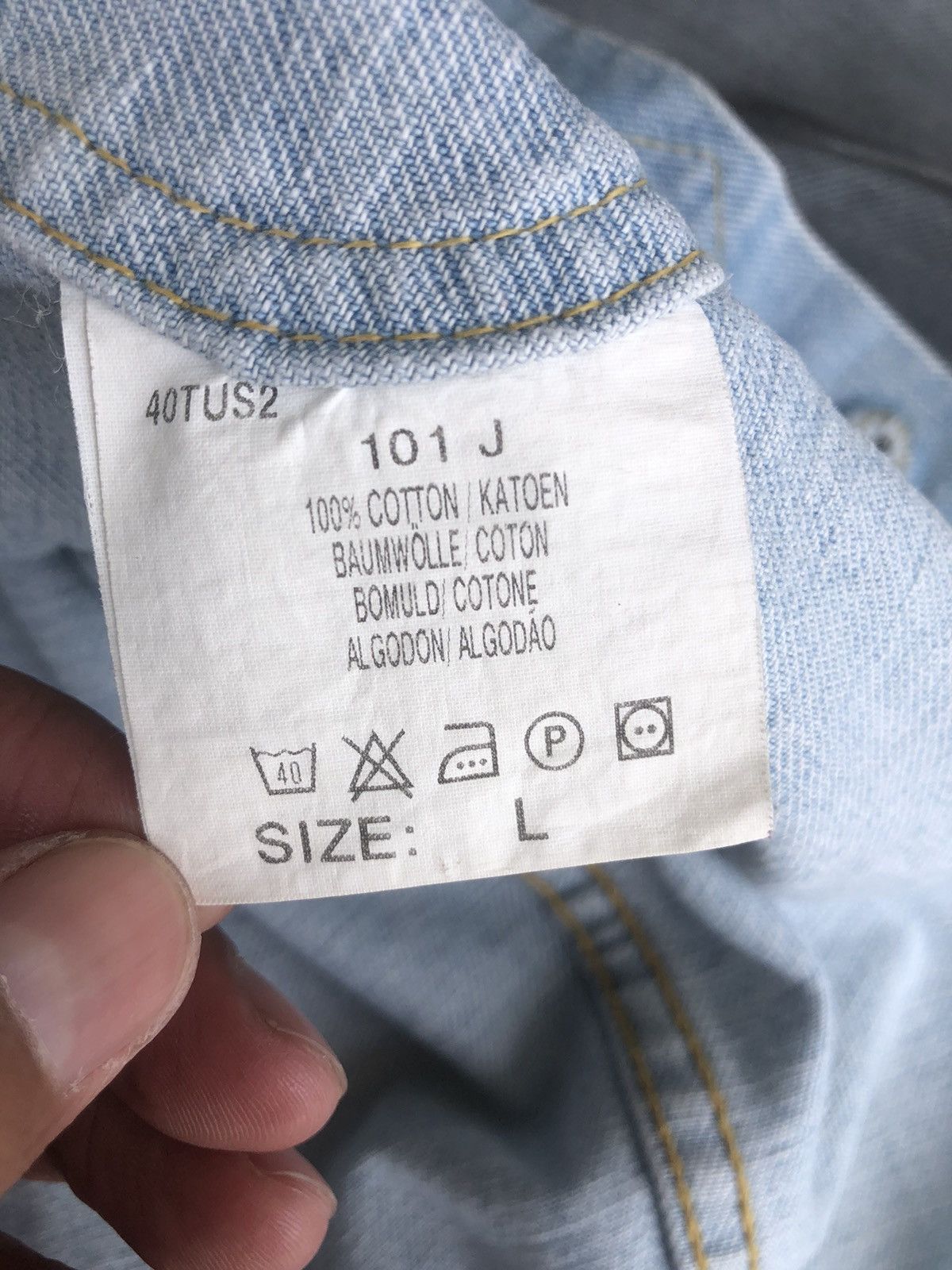Lee Lee 101J Waxed Denim Jacket Distressed Jeans Size US L / EU 52-54 / 3 - 14 Thumbnail