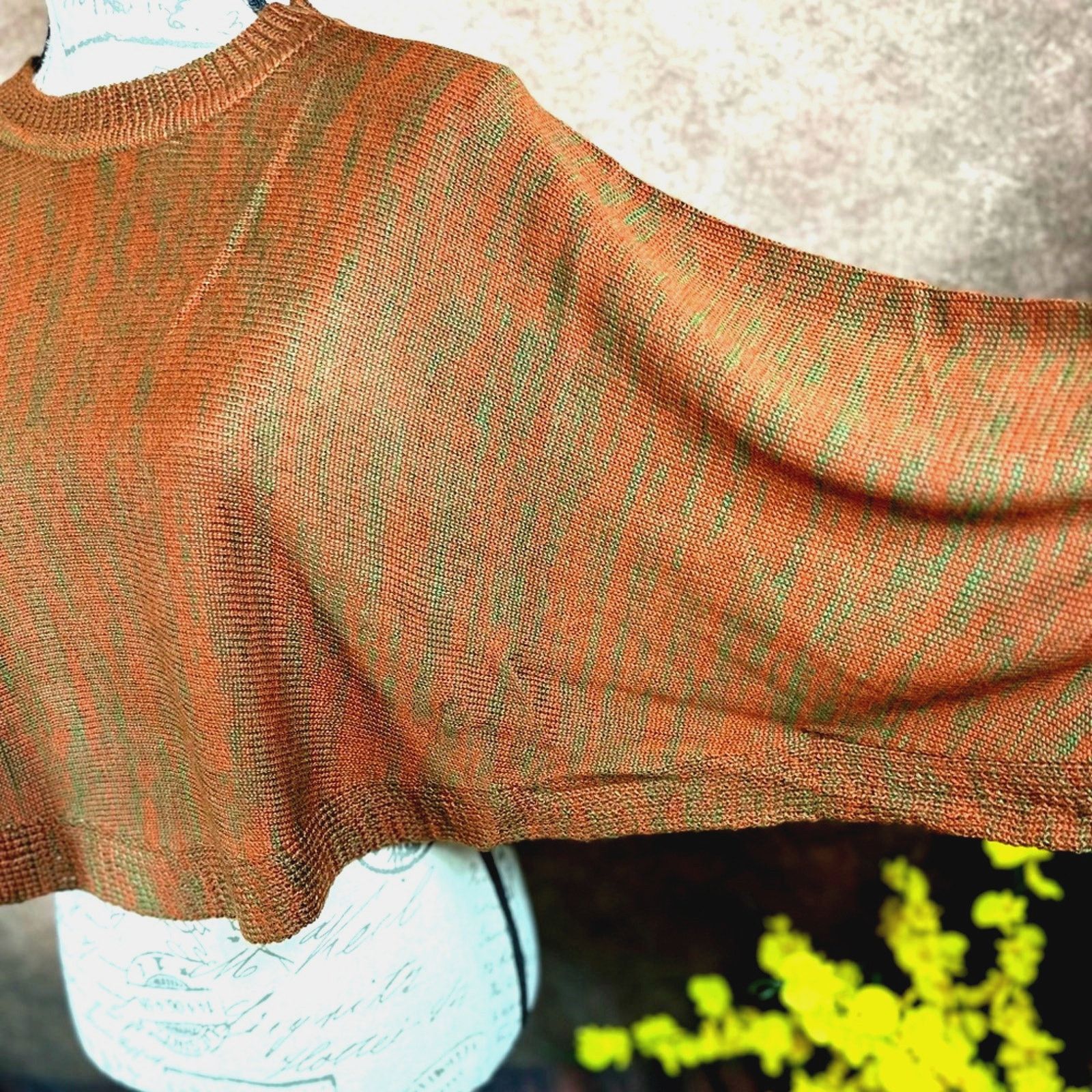 Other Olivaceous Cropped Sweater/Shawl - Fall Harvest - size M/L Size M / US 6-8 / IT 42-44 - 10 Thumbnail