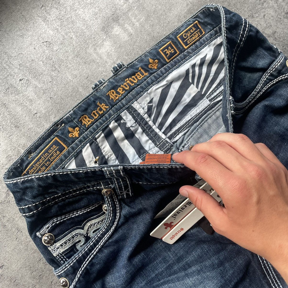 Rock Revival × Vintage NWT Rock Revival Cyrek Chorme Hearts Style Pants Size US 34 / EU 50 - 8 Thumbnail